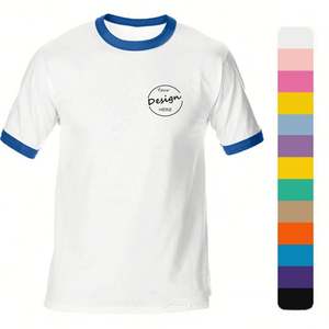 Vente en gros logo personnalisé hommes décontracté sport salle de sport rue impression numérique coupe régulière couleur bloquant hommes blancs t-shirt t-shirts en coton - Product Image 1