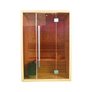 Venta directa de fábrica, sala de vapor familiar, puerta de vidrio oscuro de madera maciza, sala de <span class=keywords><strong>Sauna</strong></span> adecuada <span class=keywords><strong>para</strong></span> <span class=keywords><strong>parejas</strong></span>, 2 personas - Product Image 1