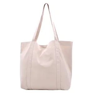 Groothandel Prijs Custom Vintage Blanco Katoenen Tas Canvas Strand Winkelen Handtas Draagtas Voor Vrouwen