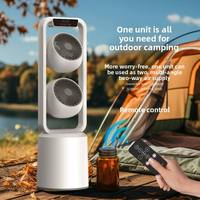 Ventilateur de circulation d'air double couche sur pied, rechargeable USB, silencieux, puissant, avec télécommande sans fil, ventilateur électrique sur pied
