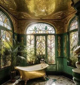 Pintu lengkungan aluminium dekoratif dengan kaca berwarna - Product Image 3