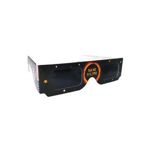 Factory black film Custom logo Printing lamination cardboard Solar Eclipse paper Glasses for eye protection Viewing Eclipse
