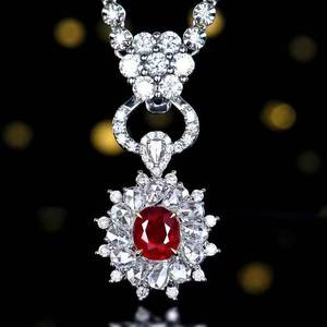 Pigeon Blood Ruby <b>Ring</b> Natural Unheated Mozambique 1.02ct Oval Ruby 18K Solid Gold <b>Ring</b> 48Pcs <b>Diamonds</b> wedding Statement Jewelry - Product Image 5