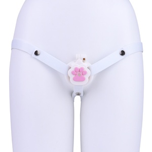 <b>Cat</b> Claw Resin Chastity Cage with Elastic Belt Lightweight Cock Cage with 4 Size <b>Rings</b> and Invisible Lock for Man Penis Exercise - Product Image 4