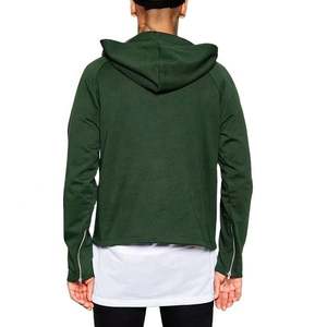 เสื้อฮู้ดดี้ชายแบบครอป ตัดขอบดิบ ผ้าฝ้าย 100% ทรงปกติ คอปกฮู้ด สำหรับฤดูใบไม้ร่วง แห้งเร็ว ระบายอากาศได้ดี - Product Image 3