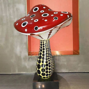 Grande sculpture de champignon en fibre de verre, statue personnalisée de fruits et légumes, artisanat en résine, statue de <span class=keywords><strong>graffiti</strong></span>, art de jardin de centre commercial, champignon - Product Image 1
