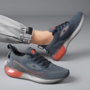 Chaussures de sport noires tendance et confortables pour hommes, légères, style course et marche, en tricot - Product Image 5