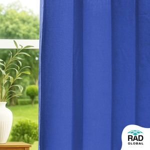 Rideaux d'extérieur haut de gamme bleu roi hydrofuges au design moderne et élégant pour patios et balcons stylés - Product Image 5