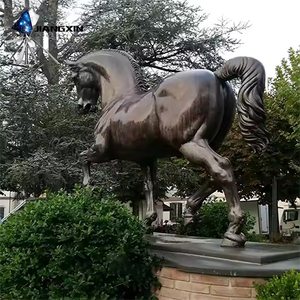 Sculpture de cheval courant en bronze moderne-<span class=keywords><strong>Étalon</strong></span> réaliste, galop complet, finition personnalisable pour stations balnéaires paysages urbains - Product Image 2