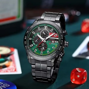 Reloj Deportivo y de Negocios para Hombre CURREN 8410, Correa de Acero Inoxidable de Lujo, Resistente al Agua 3ATM, Caja de Aleación, Movimiento de Cuarzo - Product Image 5