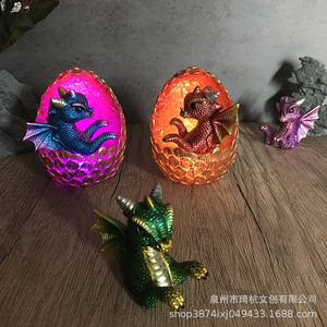 Illuminated Dragon Egg <b>Ornament</b> Oval Synthetic Resins Home Desktop Decoration <b>Easter</b> Gift Contemporary Style - Product Image 3