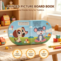 Livre cartonné pour enfants avec découpe personnalisée, illustration animale lumineuse, livre de lecture pour bébé
