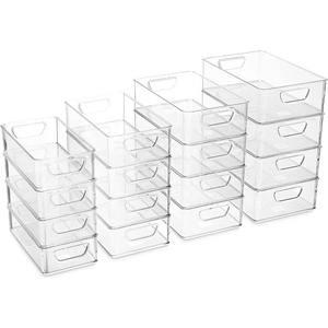 Food Fridge Organizers Bin Transparent Refrigerator Organizer Set