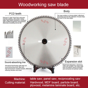 Disque de coupe diamanté silencieux industriel 300 96T pour bois, MDF, contreplaqué, panneaux mélaminés, <span class=keywords><strong>lame</strong></span> de scie circulaire PCD certifiée CE OEM - Product Image 3