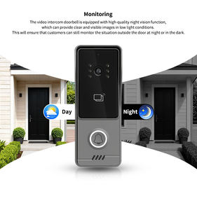 نظام إنتركوم مرئي وصوتي واي فاي بدقة 1080 بكسل، هاتف إنذار بسلكين مقاس 7/10 بوصة، جرس باب فيديو عن بعد - Product Image 3