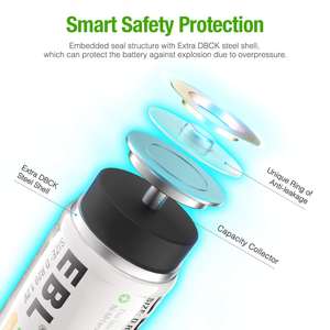 For EBL <b>10000mAh</b> Ni-MH High Capacity D Cell Rechargeable Batteries 4 Pack with New Retail Package for Medical & Toys - Product Image 5