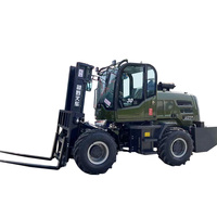 HUAYA Nouveau chariot élévateur tout-terrain compact 4x4, diesel, petit, robuste, avec accessoires