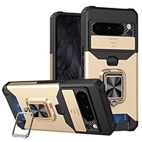 Étui de téléphone Lichicase avec béquille métallique et fente pour cartes pour Google Pixel 10A Pixel 11 Pro XL, coque arrière hybride TPU+PC