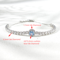 Bracelet tennis Starsgem 10K en diamant, bijoux fins, demi-cercle, diamant de laboratoire, diamant synthétique, bracelet tennis