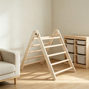 Estructura de Escalada de Madera para Niños con Rampa, Triángulo Pikler, Gimnasio Infantil, Parque Infantil Interior y Exterior, Estructura de Escalada para Preescolar - Product Image 2