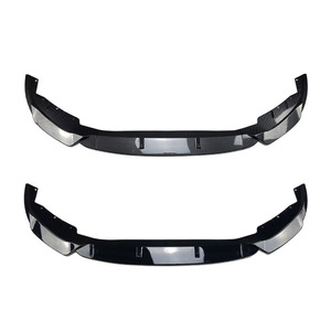 Bmw 5 Series G30 G31 Front <b>Splitter</b> Piano Black Carbon Fiber Texture 2021 2022 2023 Front <b>Lip</b> Modification - Product Image 2