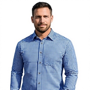 Chemise décontractée bavaroise bleue pour homme, en coton premium, manches longues, style traditionnel allemand, automne, du S au 4XL - Product Image 1