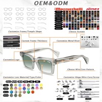 Lunettes de soleil carrées en acétate Everglint OEM ODM, couleur personnalisée, logo, UV400, verres dégradés non polarisés, style rétro, lunettes décontractées