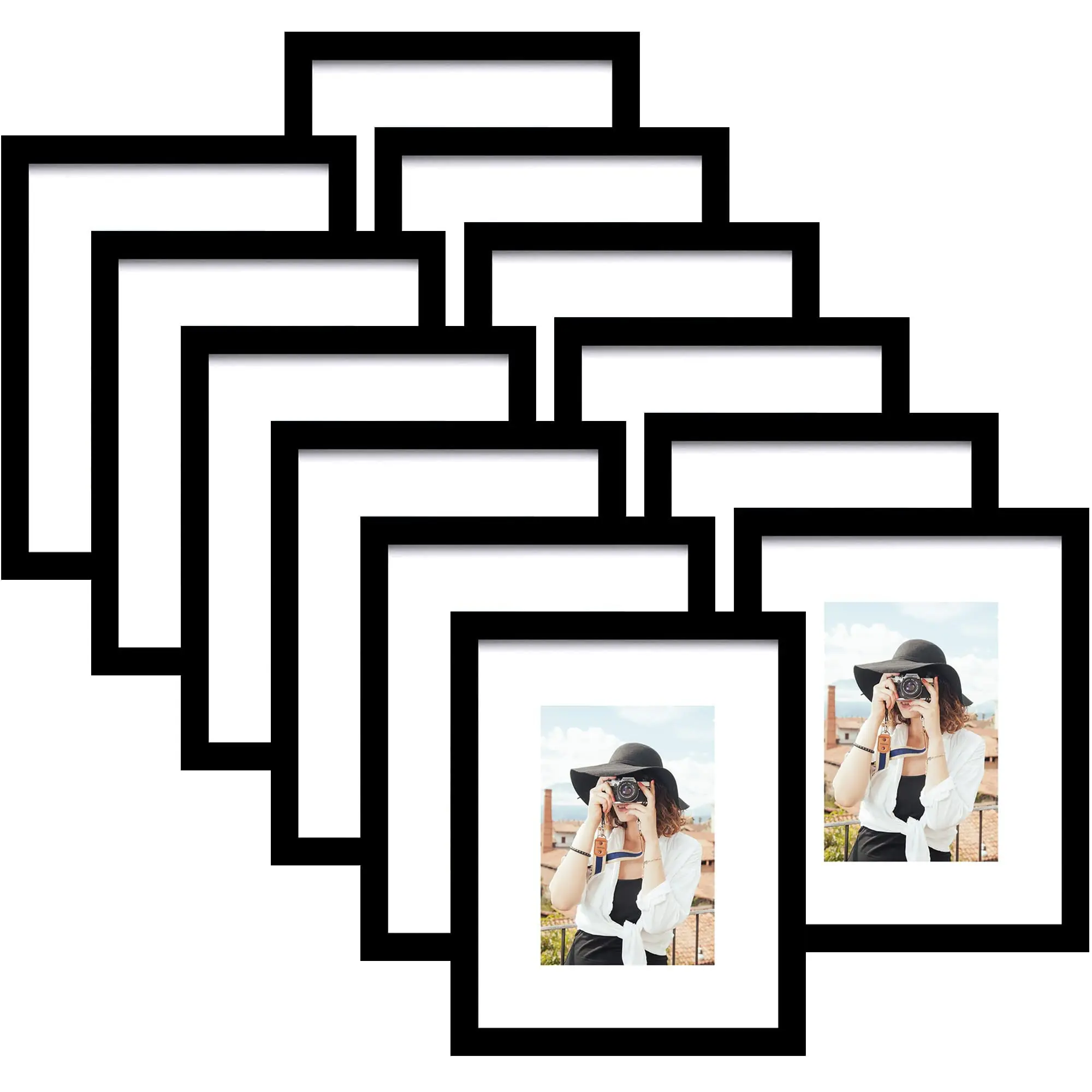 Alta Qualidade MDF Preto Pintura De Madeira Quadro A4 A3 5*7 8*10 11*14 12*18 Parede Pendurado Personalizar Madeira Poster Picture Photo Frame