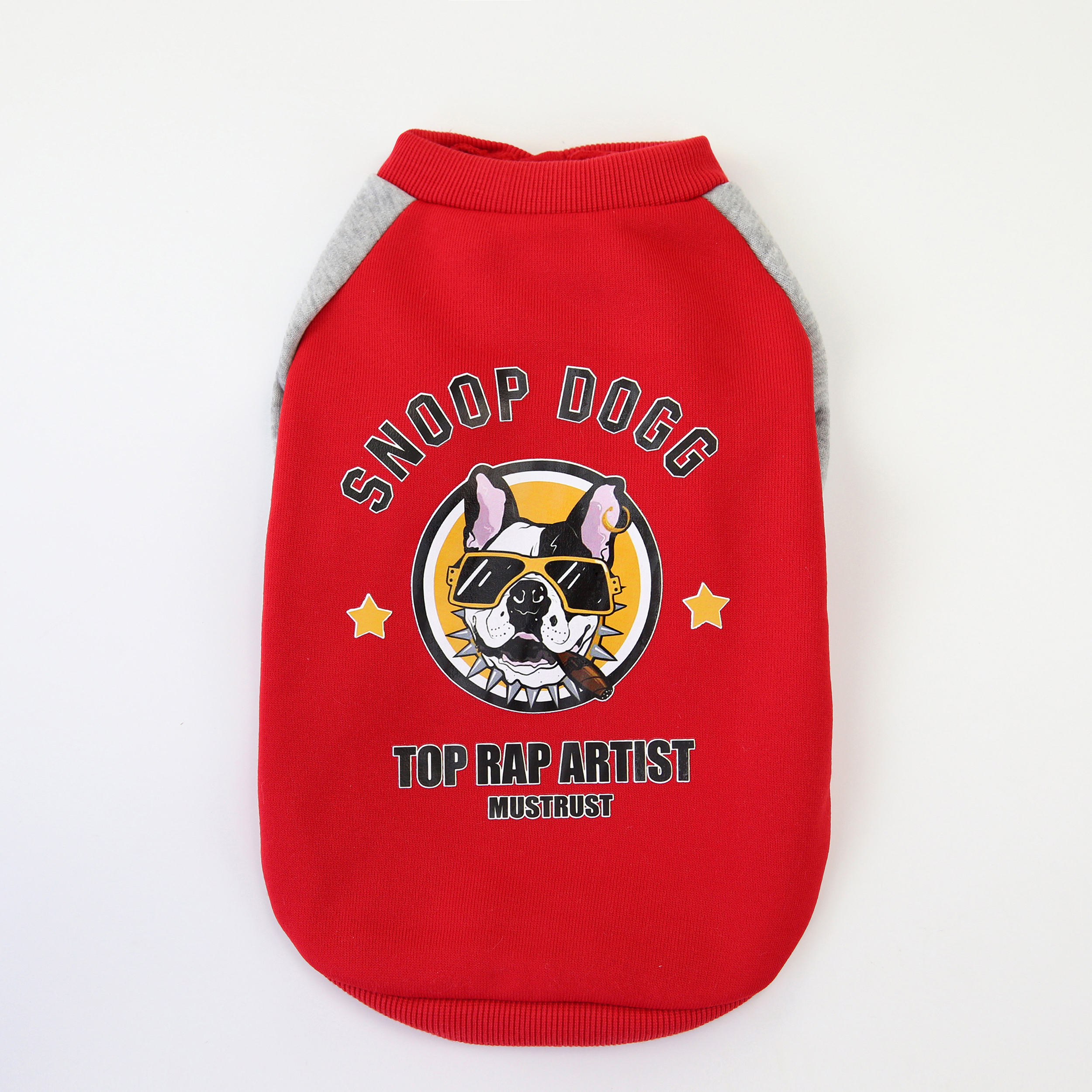 สีแดงเสื้อผ้าสัตว์เลี้ยง