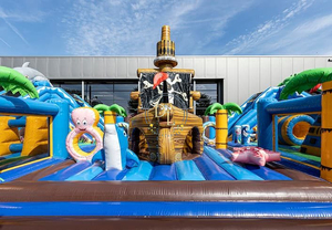 Parque de Atracciones con temática inflable, parque de juegos con parque de atracciones divertido, ciudad, vida marina, mundo grande, casa de rebote - Product Image 4