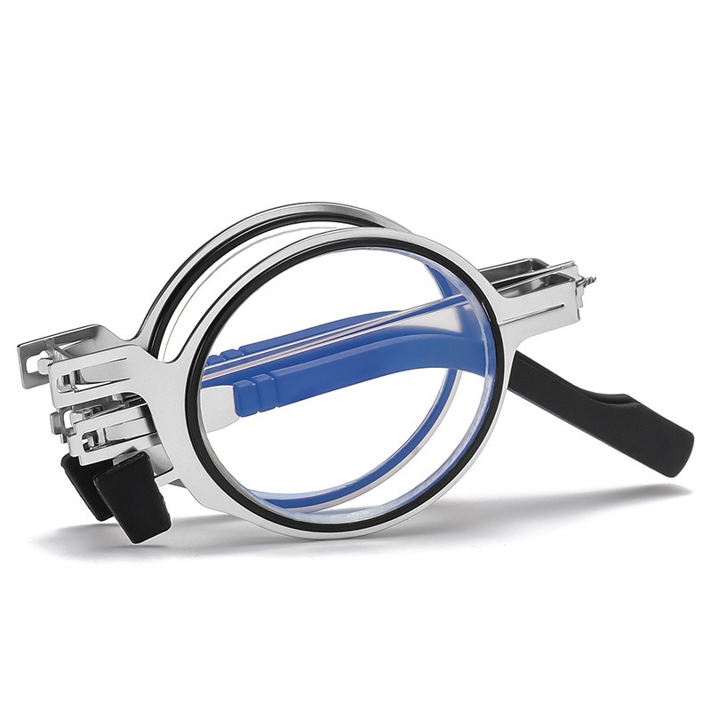 Маленькие портативные металлические складные компактные круглые складные мини-очки для чтения в стиле ретро