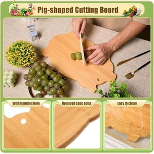 Tabla de cortar de madera con forma de jabalí, de doble cara, para servir frutas y queso - Product Image 2