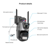 Cámara de Seguridad Solar Inteligente 4G con Wifi para el Hogar, Doble Pantalla, 6MP, Doble Lente, Seguimiento Automático, Impermeable, para Exteriores