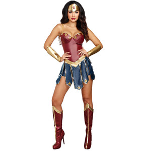 Disfraz de Supermujer para <span class=keywords><strong>Mujer</strong></span>, Disfraz de Fiesta de Halloween, Material de Poliéster, COSPLAY - Product Image 4