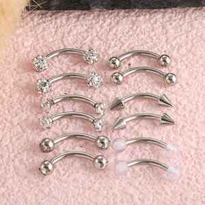 1 Pieza de Piercing de Acero Inoxidable para Ceja o <span class=keywords><strong>Labio</strong></span>, 8mm, Regalo de Boda, Chapado <span class=keywords><strong>en</strong></span> Oro, para Daith, Cartílago, Tragus, Concha - Product Image 3
