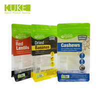 MOQ 500 stuks Plastic Matte Zwarte Mylar Zakken Aluminiumfolie Stazak Ziplock Snack Voedsel Zak met Helder Venster