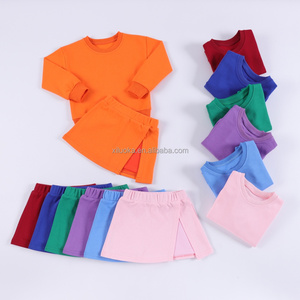 Oem Set di <span class=keywords><strong>felpe</strong></span> personalizzate per bambini Set di vestiti per bambini inverno per bambine e bambine felpa felpa + gonne 2 pezzi - Product Image 3