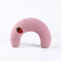 Coussin pour chat et chien en peluche, forme en U, soutien cervical, épaissi, lumineux, pour un sommeil profond