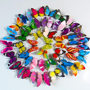 Autocollant mural <span class=keywords><strong>papillon</strong></span> miniature 3D de 6 cm, décoration murale de chambre à coucher, jardin - Product Image 2