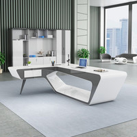 Scrivania da Ufficio Moderna di Design in Legno Bianco di Lusso per Manager in Vendita