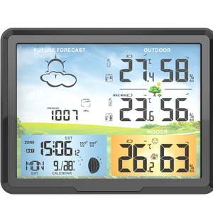 Pt20b Rcc Drahtlose Wetterstation Temperatur- und Feuchtigkeitssensor Farbiges LCD Wettervorhersage Schlummerfunktion Wecker - Product Image 2