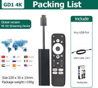TOP DCOLOR GD1 pour GOOGLE CERTIFIED tv stick Android 14 S905Y4-B meilleur dongle TV 2 Go + 16 Go 4k Android TV prix de gros d'usine