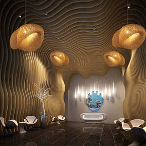 Bambú tonos tejido luz hogar exterior Interior retro artesanía bambú sombra tejida luz colgante - Product Image 6