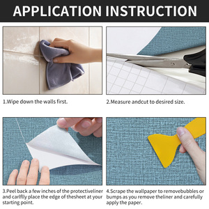 <span class=keywords><strong>Papier</strong></span> <span class=keywords><strong>peint</strong></span> PVC auto-adhésif imperméable antidérapant à motifs géométriques avec un design moderne pour une utilisation en appartement, installation par collage - Product Image 5