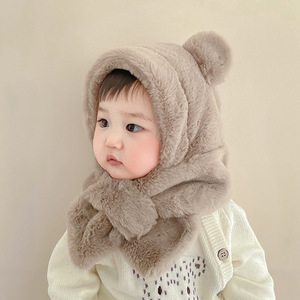 Mttuzg — chapeau de Protection contre le froid pour bébé, une pièce, couvre-oreilles épais, ensemble écharpe, couleur unie, chapeau chauffant, couvre-oreilles pour enfants - Product Image 4