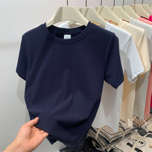 Camiseta Feminina Regular de Manga Curta RUICHI - 92% Algodão 8% Spandex, Top Respirável para o Verão - Product Image 1