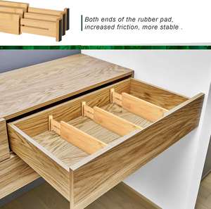 Selldrawer Double Tier Bamboo Office & <b>Kitchen</b> & Bathroom Drawer Divider Multifunction Spice <b>Storage</b> Organizer for Garage - Product Image 4