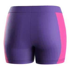 Shorts Deportivos Morados Sublimados para Gimnasio, Shorts de Voleibol para Mujer con Corte Ajustado y Entrepierna de 3.5' - Product Image 2
