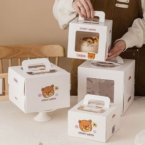Custom Recyclable 3 4 6 Bread Dessert Boxes Takeaway Cake Cartons and Packaging with Window - Product Image 3