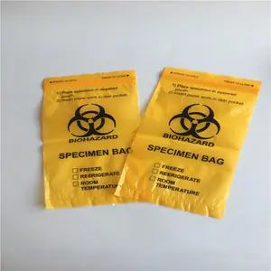 6*9 LDPE拉链病理运输信封医学实验室生物可降解生物垃圾收集样本袋与袋